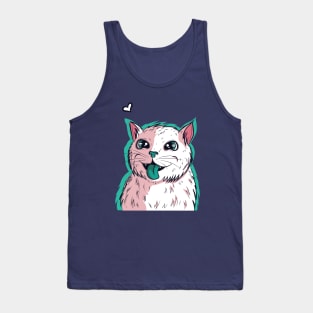 Anime Green Cat Blep Tank Top